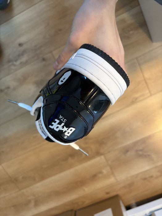 A Bathing Ape Bape Sta Patent Leather Black White Star