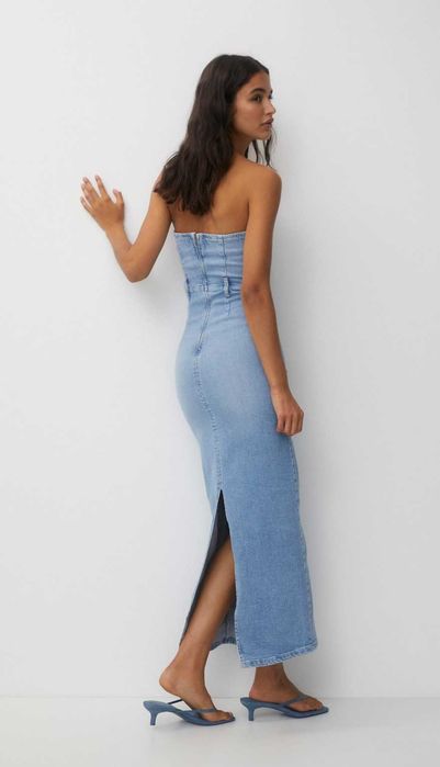 Новое джинсовое корсетное платье Pullandbear, размер XS/S (38/40 РФ)