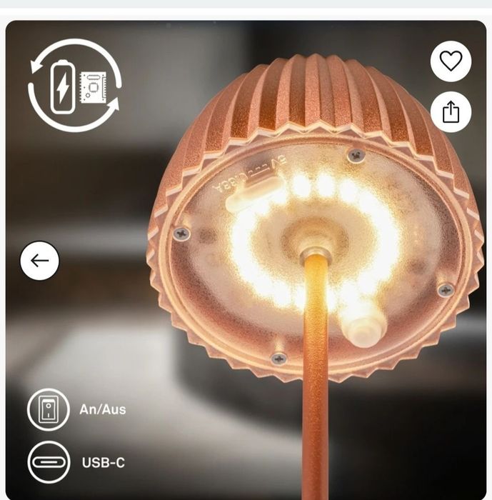 Lampa de Lumina pentru cina. pe USB c reincarcabila tine 24 h c noua in cutie