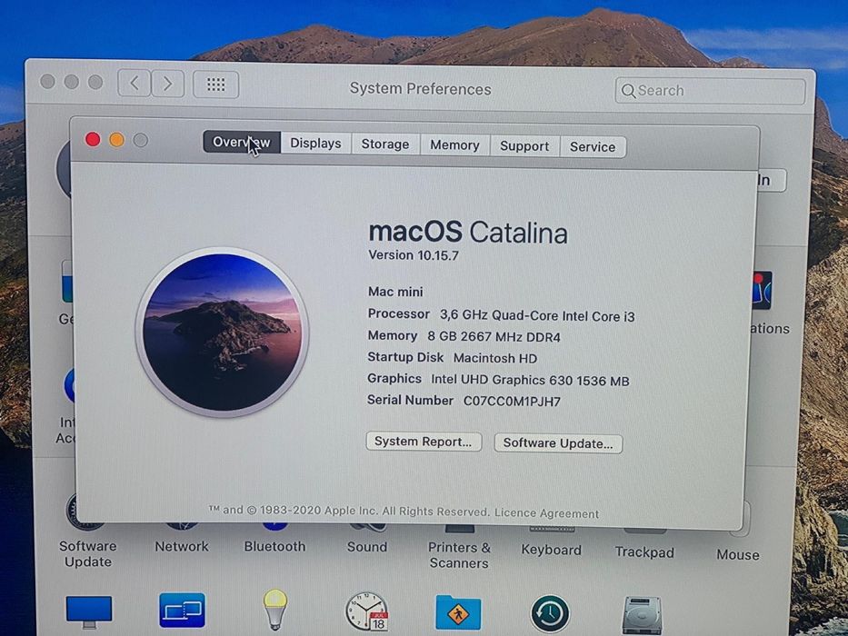 Mac Mini 2018 3.6GHz Quad-Core i3 8GB 256GB