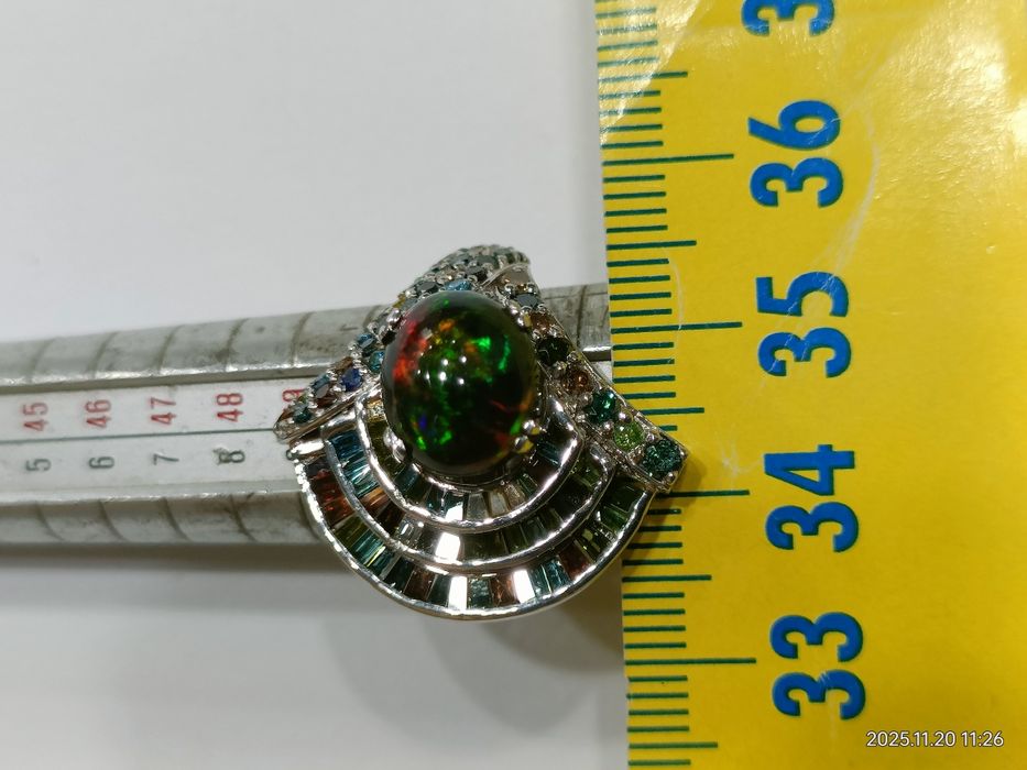 Vind inel din aur 18kt cu diamante 2,02ct și opal