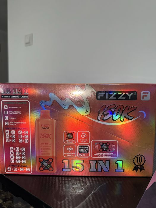 Vape 150,000 Fizzy 15 in 1 reincarcabil (Pachet 3 bucati)
