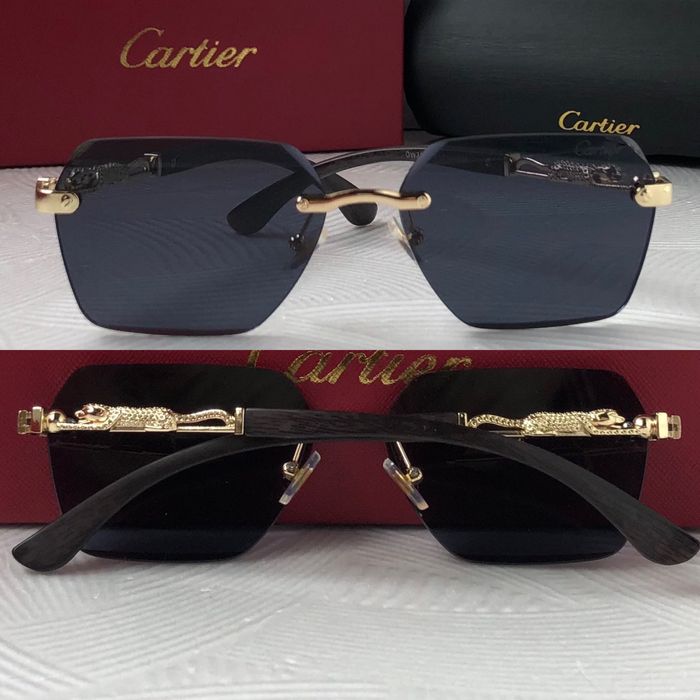 Дамски слънчеви очила дървени дръжки с пантера 5 цвята