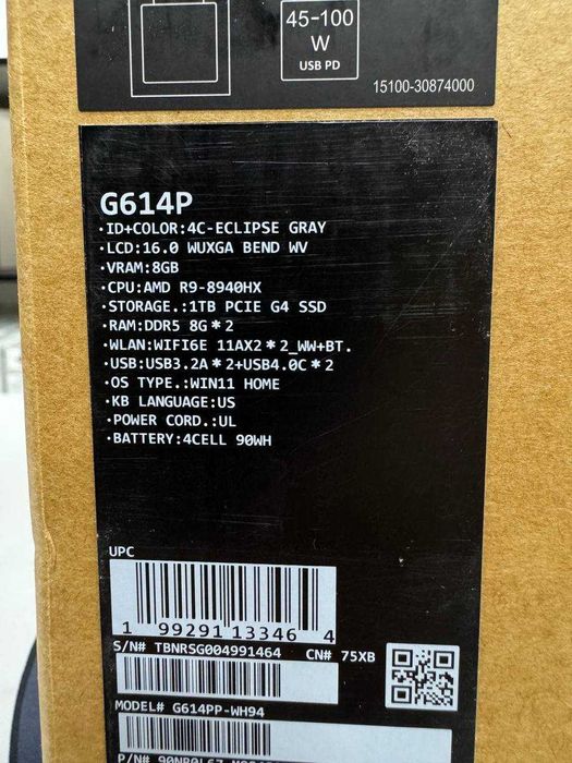 Новый Asus ROG Strix G16 (R9-8940HX/RTX5070)