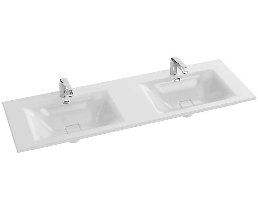 Двойна мивка-плот 142×46.5 см за шкаф 140 см – премиум керамика