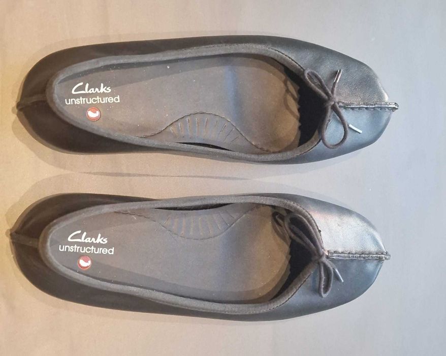 Balerini dama Clarks Unstructured negrii, noi, marimea 38.5, piele