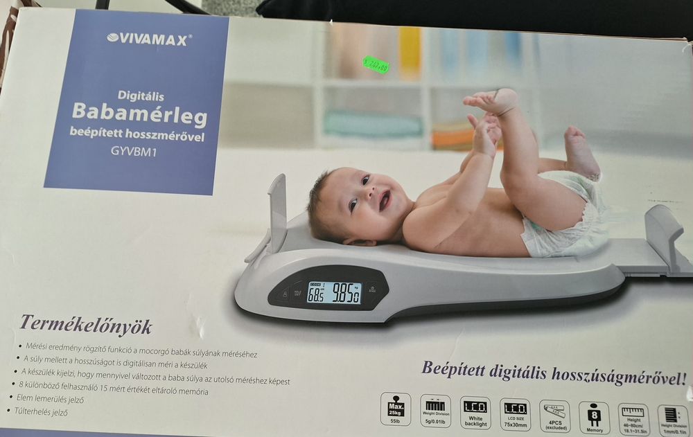 Cantar electronic pentru bebelusi Vivamax cu  functie de masurare a lungimii