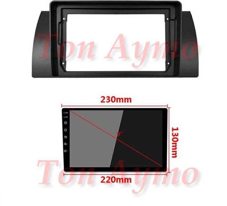 Адаптерна Рамка 9" инча Мултимедия BMW БМВ Е39 X5 E38 E53 Андроид 2дин