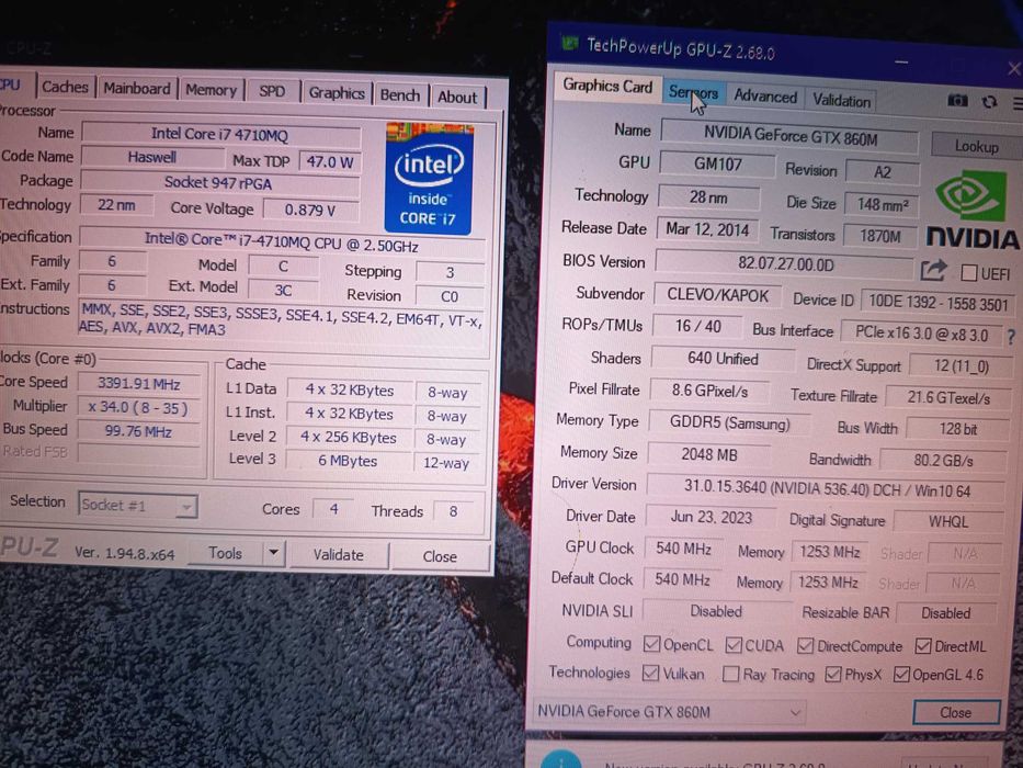 Laptop gaming Clevo W370, core i7 4700mq octacore Nvidia GTX 860m 2gb ddr5, 1tb hdd, 8gb ram, display mare 17,3 inch full hd