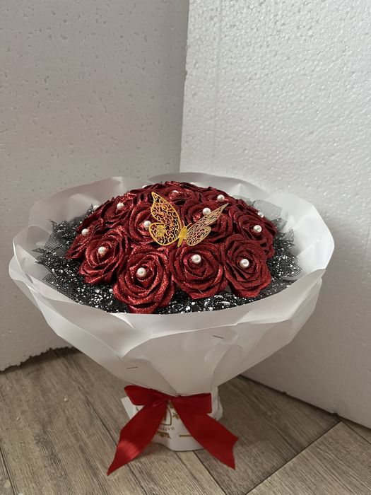 Атласный ленты букет