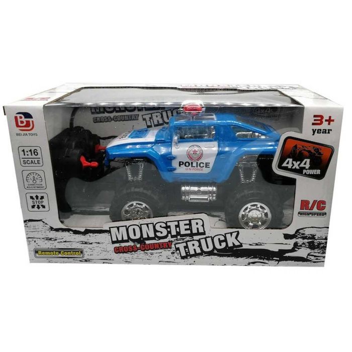 Играчка полицейски джип с радиоуправление, Monster Truck,Cross-country