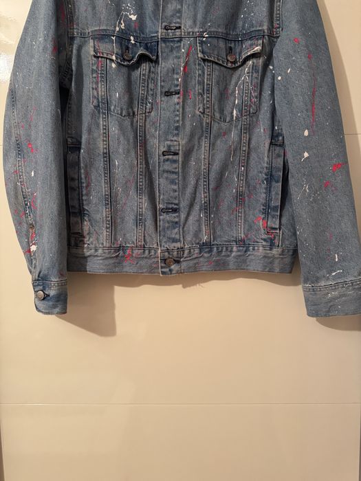 Geacă denim XL pictată manual Scarface / Tony Montana – unicat streetwear