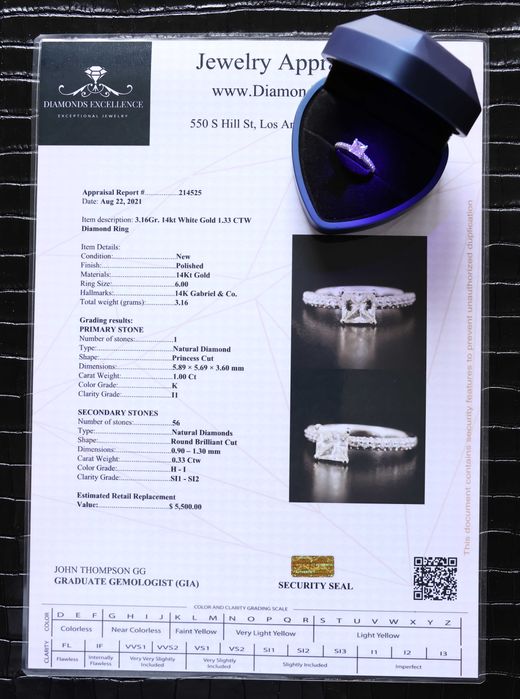 Нов Златен Пръстен с 1.33кт Естествени Диаманти