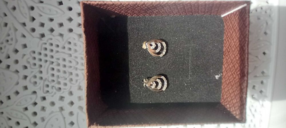 Малки Сребърни обеци като капчица с цирконий