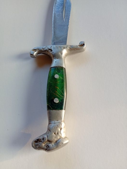 Cuțit vechi lamă inox mâner aluminiu