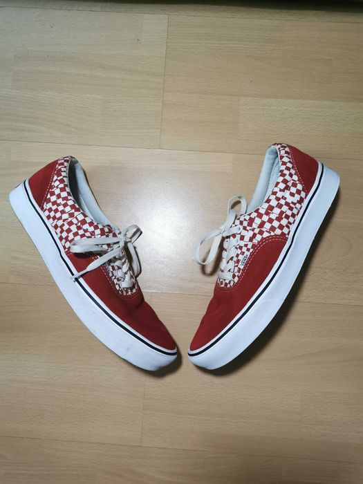 Vans Checkers rosu/alb in calitate impecabila