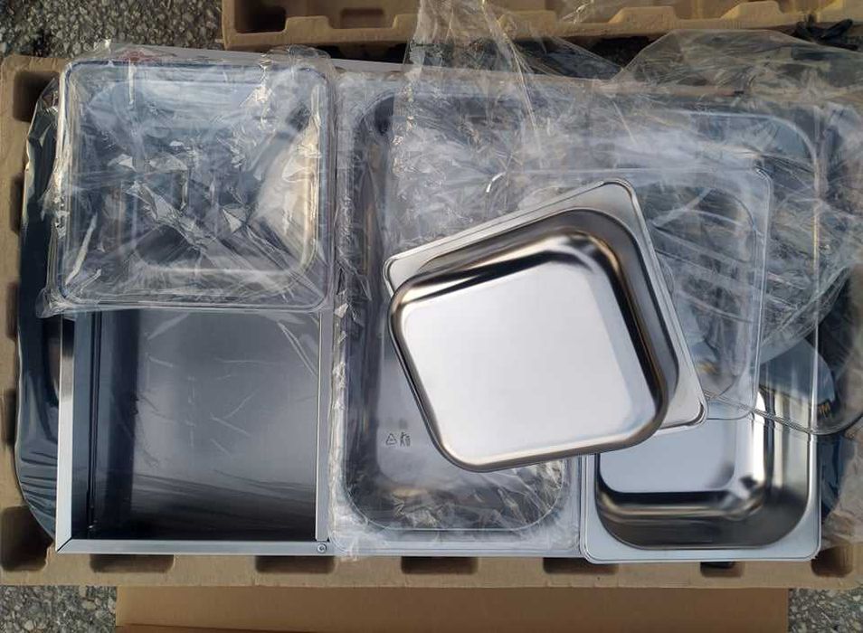 Уред за загряване на храна бюфет топла витрина бен мари 300W 4 к-ра