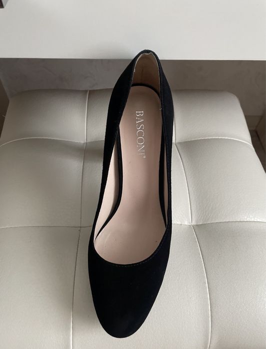 Туфли черные замша Баскони