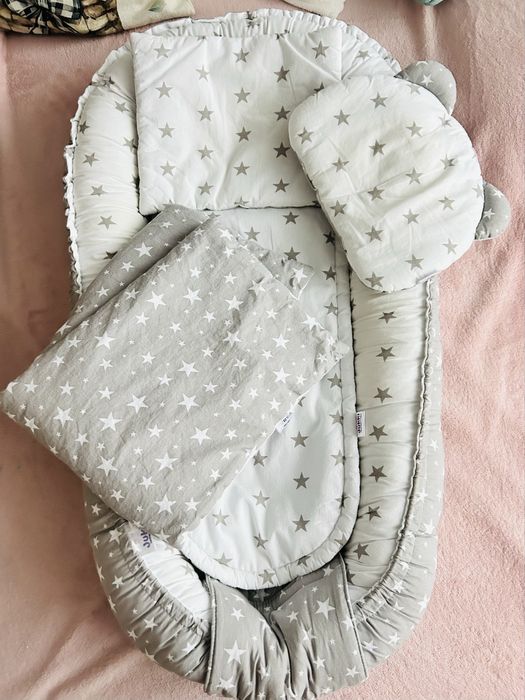 Бебешко гнездо  Grey Stars Комплект от 5 части Comfort