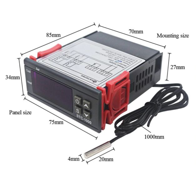 Терморегулатор за инкубатор STC1000 температурен контролер 220V 10A