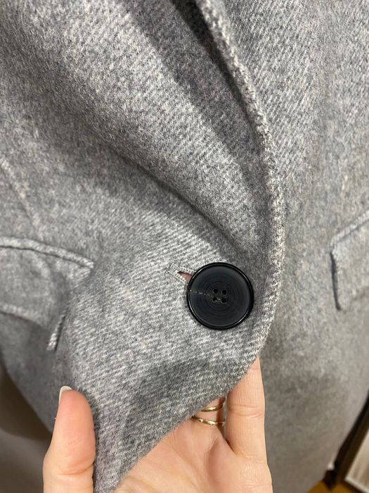 Свободно вълнено палто Zara в светлосиво