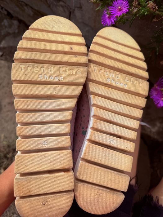 Розови обувки естествен велур и кожа