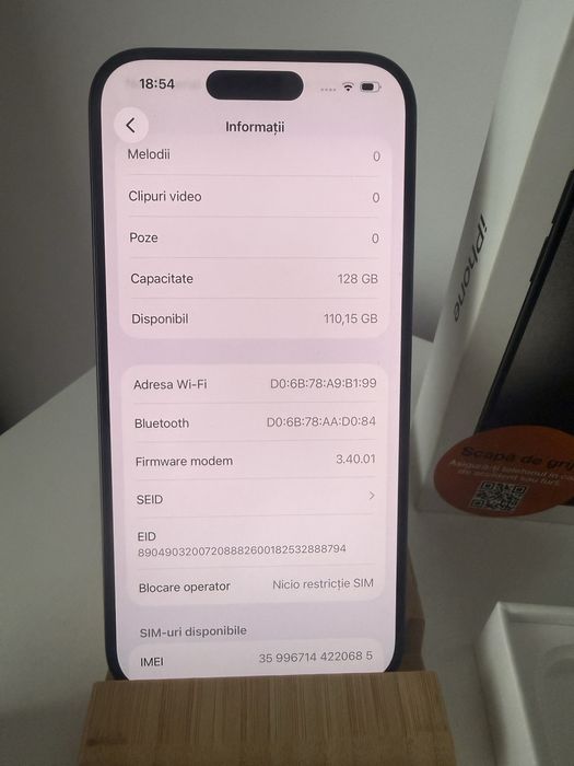iPhone 15 Pro, 128Gb, Bat 87%, 10/10