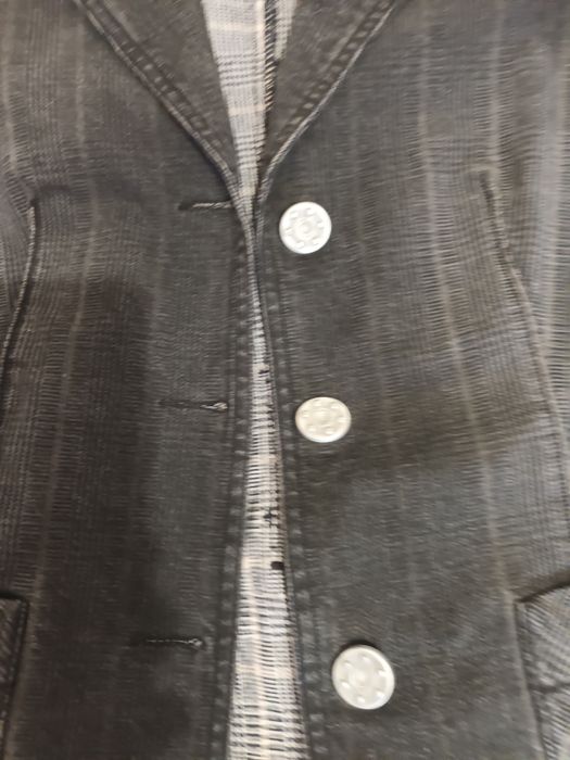 Вталено дънково сако