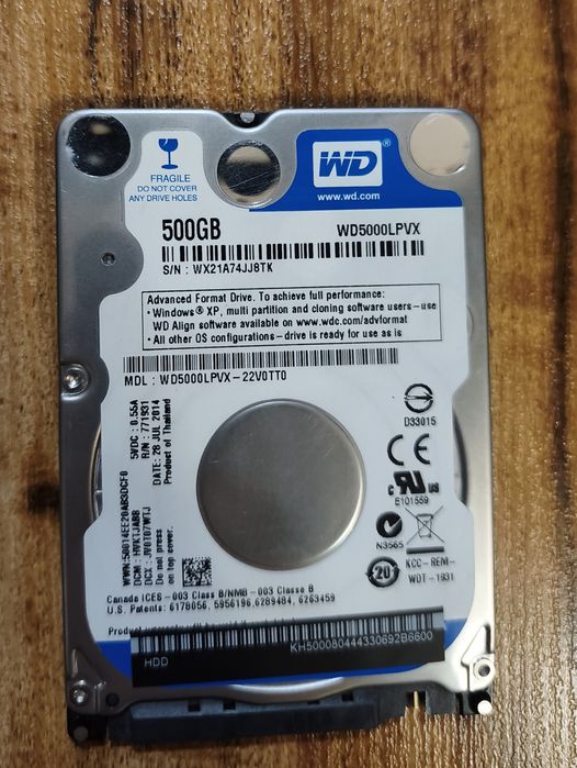1tb hdd 2.5" для ноутбука Seagate.500gb hdd 2.5" для ноутбука WD.