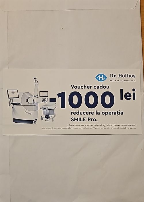 Voucher 1000 lei operație SMILE PRO ochi la Holhos