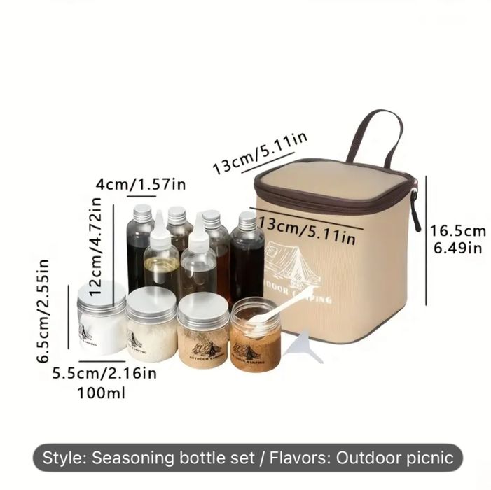 Къмпинг/пикник сет за подправки, сосове и дресинг