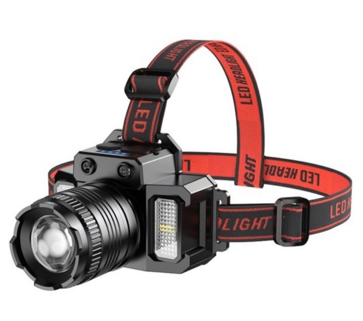 Lanterna frontala LED puternica, reincarcabila, senzor, lumini politie