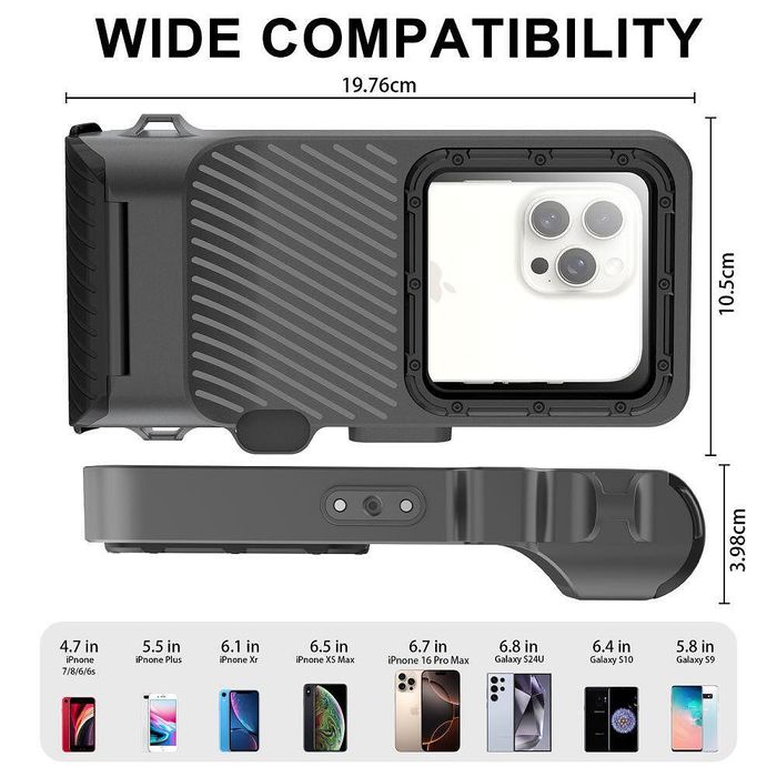 Водоустойчив кейс tech-protect ipx8 pro universal diving – grey/black