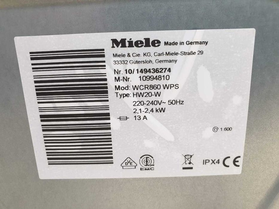 Miele - 9кг - WiFi - TwinDos - Пералня Миеле 12м Гаранция