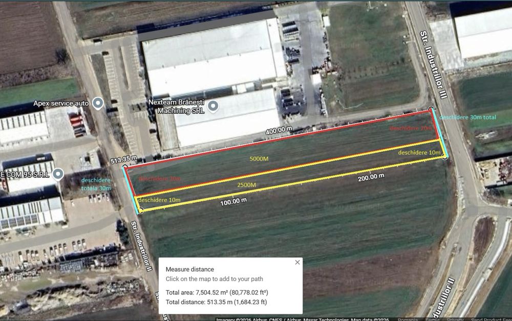 Teren 5000 mp Brănești deschidere 2 drumuri utilități lângă DN3 & A2