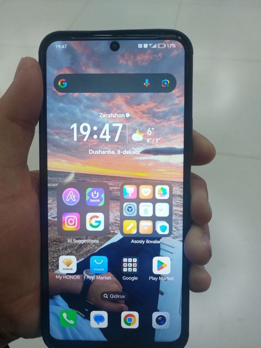 Honor x8a bor
Xolati yaxwi
Dak kar bor
Xotira 128 6
Narxi 1.6 kelishil