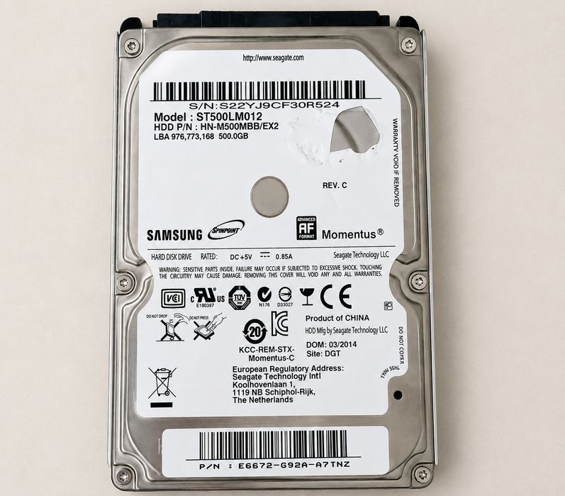 Жёсткий диск HDD 500GB 2.5" SATA Samsung Seagate