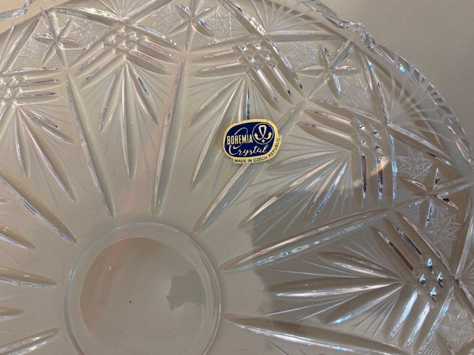 Tava rotunda cristal Bohemia - noua