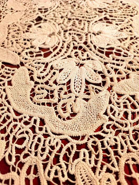 Lot 4 fețe de masă macrame/ lasetă poantlas Handmade