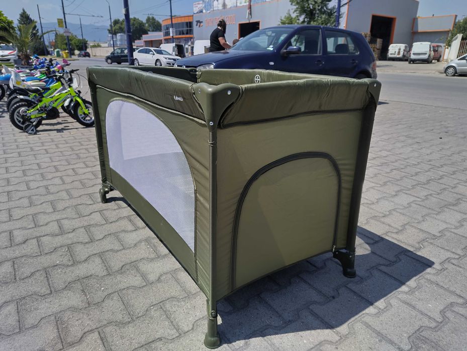 MONI Сгъваема детска кошара UNO зелен