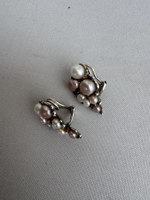 Cercei clipsuri din argint si perle de cultura