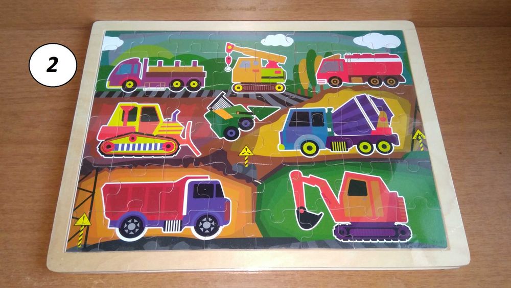 Ново! 2 модела големи дървени пъзели с превозни средства /дървени игри