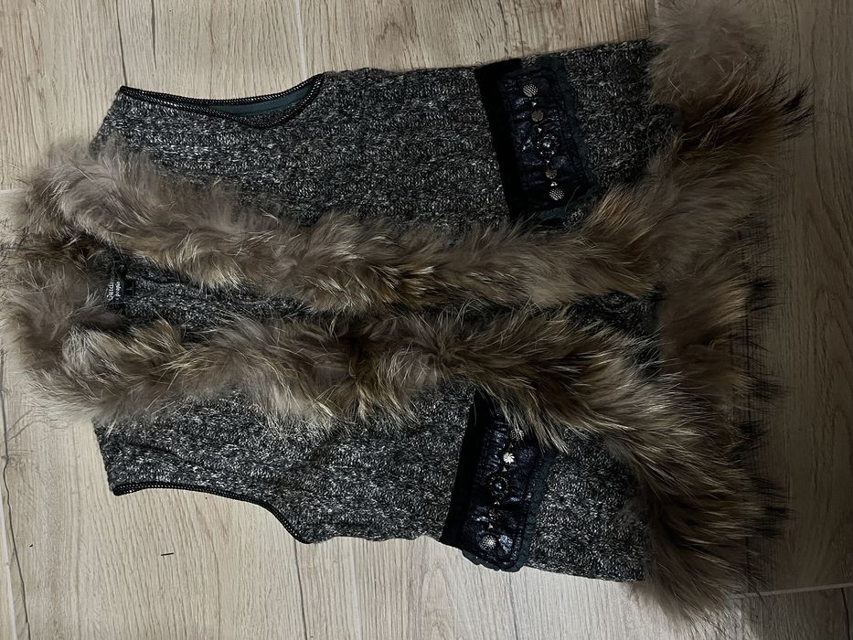 Елек с естествен мех лисица