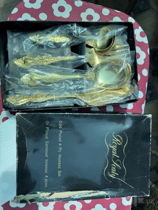 Royal Sealy Gold Plated 4 donalik premium stol anjomlari