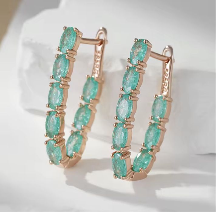Cercei Placați aur 18k Luxury Turquoise Glow Cadoul Perfect pentru EA