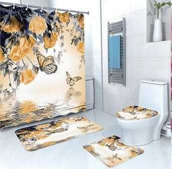 Комплект из 4 предметов для душа, ванной комнаты, 3D-цифровая печать