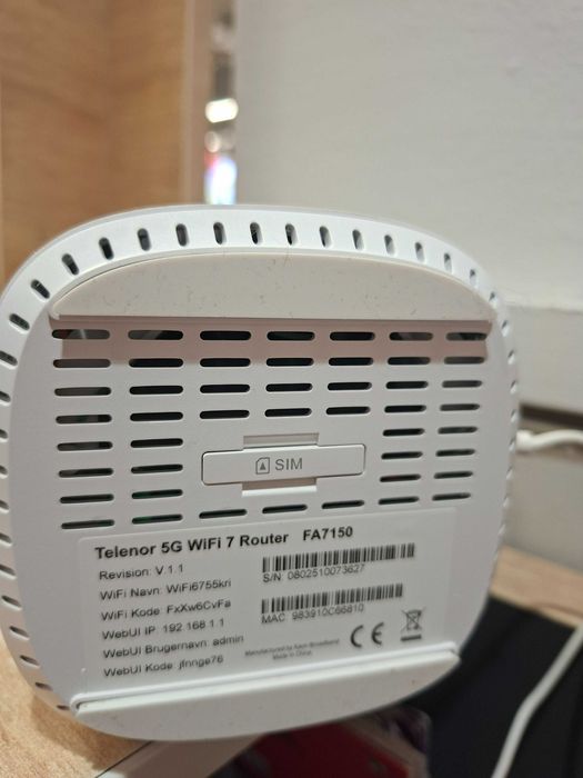 Router Wireless cu cartela SIM 5G Telenor Kaon model FA7150 Wi-Fi 7 LTE