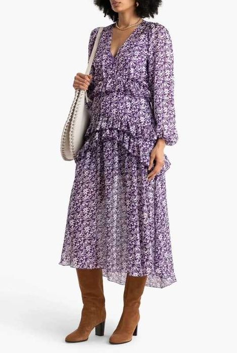 Rochie Maje lungă, fluidă cu mânecă lungă