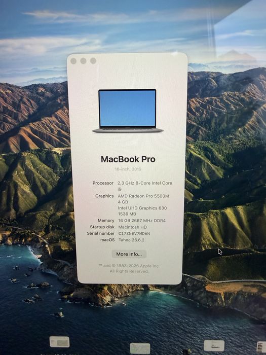 Apple MacBook Pro 16” 2019, i9, 16GB RAM, 1TB SSD, Touch Bar, Radeon Pro