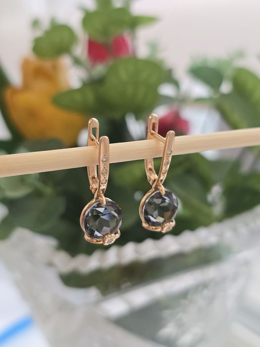 Набор золотой комплект серьги кольцо